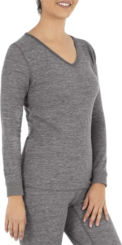 Vista 3 de Fruit of the Loom Cuello en V térmico micro waffle para mujer