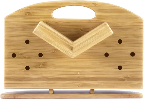 Vista 5 de Secaplatos plegable, capacidad para máximo almacenaje, hermoso y duradero, de bambú, extragrande, 19x 18 x 10 pulgadas, de Totally Bamboo