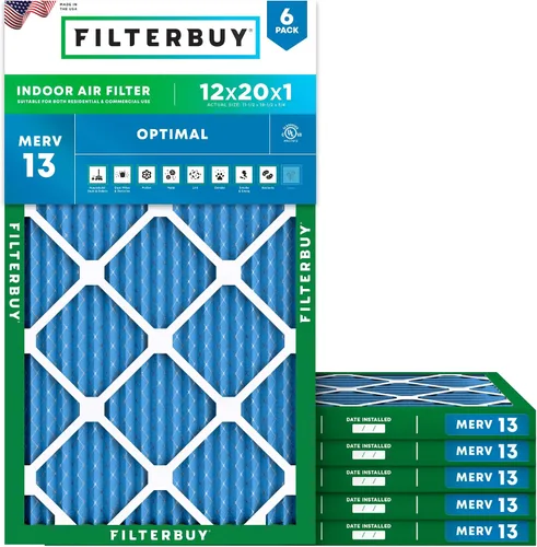Vista 39 de Filterbuy Filtro de aire MERV 13 de 8 x 14 x 1 pulgadas para defensa óptima contra el humo y la alergia (paquete de 6), repuesto de filtros