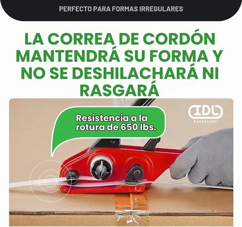 Vista 3 de IDL Packaging Bobina de flejado de cable tejido 1/2 "x 1500 ', 650 libras