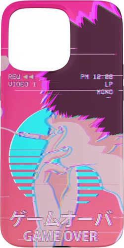 Vista 31 de Funda retro para iPhone 16 Vaporwave Aesthetic Emo Anime Boy Sad Game Over Lofi