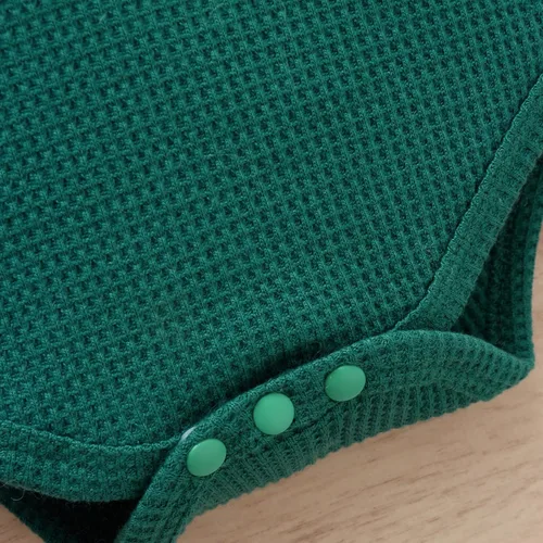 Vista 4 de Conjunto de 2 piezas acanaladas de 2 piezas para bebé recién nacido unisex para otoño e invierno