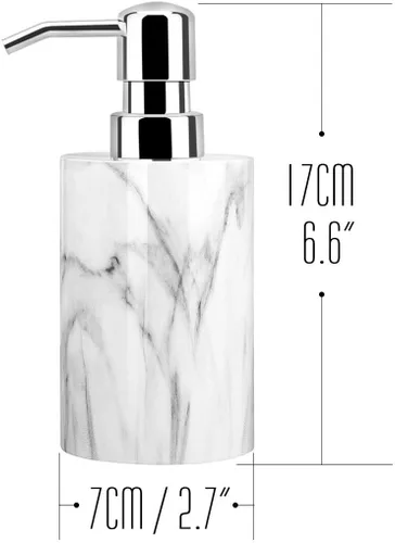 Vista 3 de Luxspire Dispensador de jabón de mármol + bandeja de tocador de baño Luxspire de 11 pulgadas