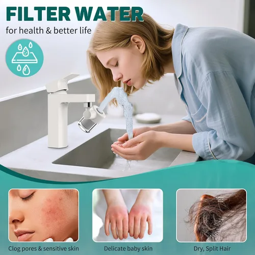 Vista 4 de 2 cartuchos de filtro de agua de fibra de carbono: el purificador de carbono reduce el 99% de cloro, dura 528 galones de agua del grifo, cartucho