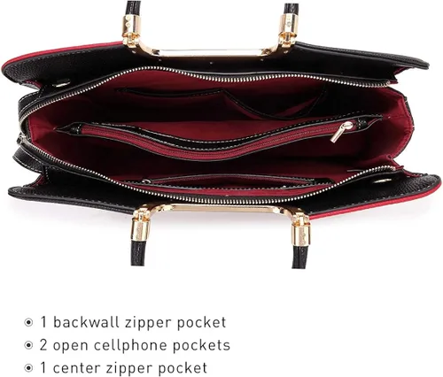Vista 5 de Womens Handbag Top Handle Shoulder Bag Tote Satchel Purse Work Bag with Matching Wallet