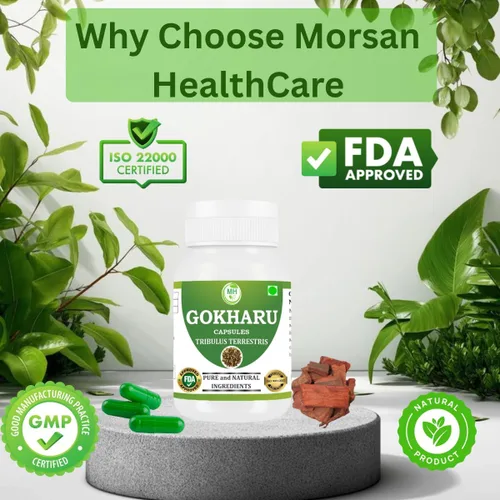 Vista 6 de Morsan's Gokharu (Tribulus terrestris) Cápsulas, Pack de 4 x 60 x 500 mg. Veg. Cápsulas (4)