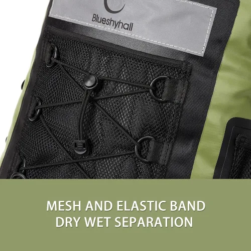 Vista 3 de Blueshyhall Mochila seca impermeable para acampar de viaje al aire libre, 30L Verde, Viajes