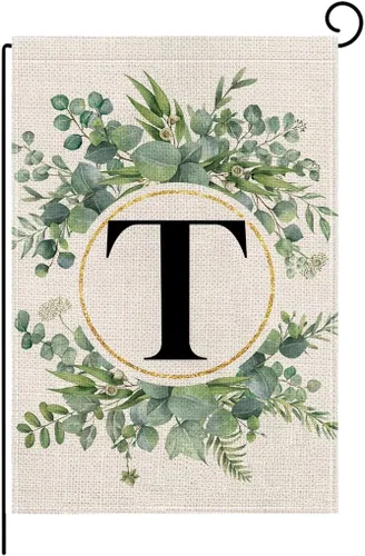 Vista 20 de wyooxoo Bandera de jardín floral con monograma de letra A, de 12 x 18 pulgadas, doble cara para exteriores, familia, apellido, bandera inicial