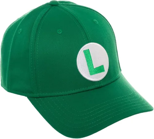 Vista 3 de Gorra de béisbol Luigi Flex Fit Verde, forro polar verde con licencia oficial de star wars silent one crew.