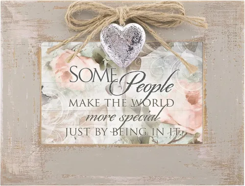 Vista 2 de Cottage Garden Make World Special Natural Taupe Wood Locket - Caja de música que reproduce un mundo maravilloso