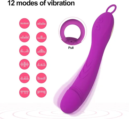 Vista 3 de Juguete sexual vibrador con 12 modos de vibrador para mujer, consolador de punto G, juguetes sexuales para mujeres, estimulador de clítoris