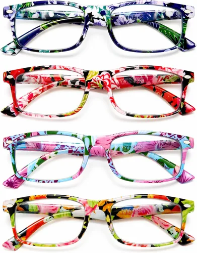 Vista 9 de Lentes de lectura elegantes para mujer, lectores con bloqueo de luz azul, anteojos para mujer, tramposos Rectangle blue light readers with