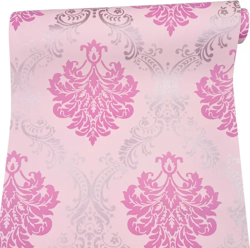Vista 2 de Yifely Vintage Rosa Damasco Autoadhesivo Estante Cajón Liner Humedad PVC Mat 17.7x118.1 in