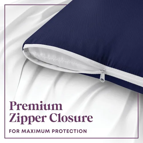 Vista 4 de CIRCLESHOME Protectores de almohada europeos – Fundas de almohada 100% algodón transpirable – Fundas de almohada cuadradas de 26 x 26 pulgadas