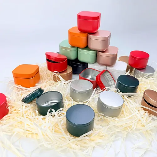 Vista 4 de TooGet Latas para velas, 12 botes de lata de té, mini tarros vacíos