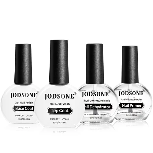 Vista 8 de JODSONE 4 botellas de 15 ml de deshidratador de uñas, primer de uñas, capa base, capa superior, larga duración y fácil de aplicar, botella grande