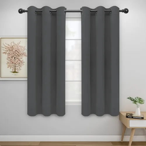 Vista 222 de Easy-Going - Cortinas opacas para dormitorio, aislamiento térmico sólido con ojales, cortinas de ventana para reducción de ruido, cortinas