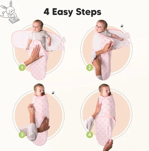 Vista 3 de KeaBabies Paquete de 3 pañales orgánicos para recién nacidos Blossom