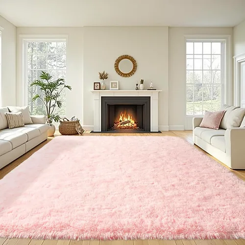 Vista 27 de Terrug Alfombra Corredor Negra Esponjosa para Dormitorio, 2x6 Pies Lindas Alfombras de Área de Pelo Largo para Pasillo, Alfombra de Felpa Suave