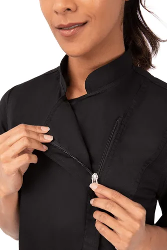Vista 5 de Chef Works Springfield - Abrigo de chef para mujer Negro