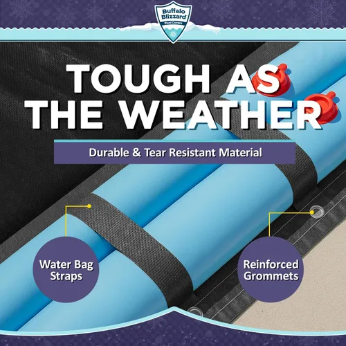 Vista 26 de Buffalo Blizzard Supreme Plus - Cubierta rectangular para piscina de invierno de 12 pies x 20 pies, color tostado/plateado, resistente para piscinas