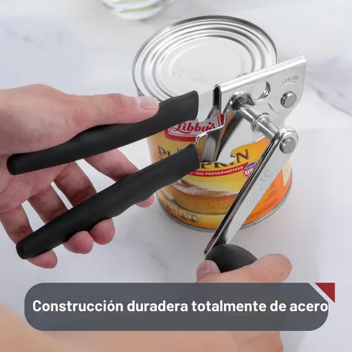 Vista 4 de Abridor de latas comercial, UHIYEE abridor de latas manual de mano resistente con mango extralargo cómodo, perilla de gran tamaño, abridor de latas