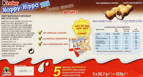 Vista 2 de Ferrero Rocher Kinder - Barras de hipopótamo cacao, 5