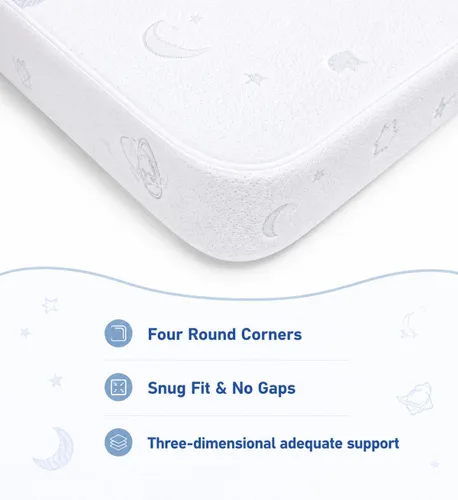 Vista 5 de Tri-fold Pack and Play Mattress, 38x26 Memory Foam & High Density Foam Baby Mattress for Pack N Play, Foldable Travel Pack N Play Mattresses