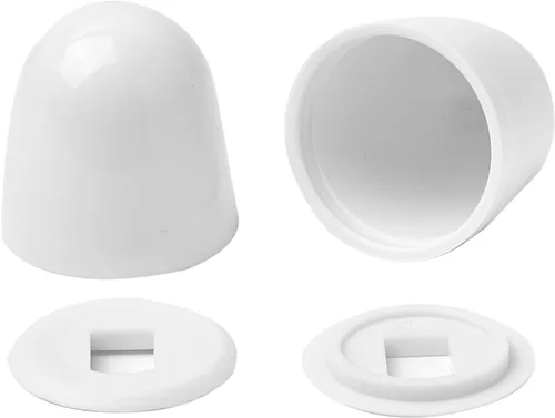 Vista 4 de Tapones para pernos de inodoro, 2 paquetes de tapas de inodoro redondas de plástico universales, con arandelas adicionales para una fácil