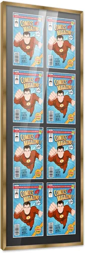 Vista 77 de Poster Palooza Marco de cómic con paspartú para 1 cómic de la Edad de Bronce publicado entre 1970 y 1985, marco de cómic negro para cómic de 7.25 x