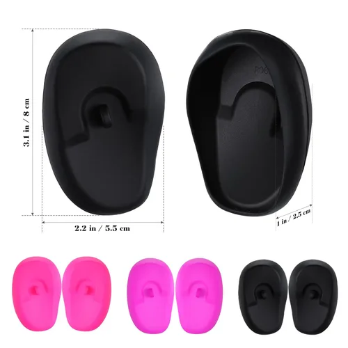 Vista 7 de FOMIYES 4 pares de fundas impermeables de silicona para los oídos, protectores de oídos resistentes al calor para tintes para el cabello