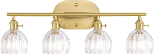 Vista 208 de Shenmoyl Lámparas de baño, lámpara de pared de 2 luces para tocador sobre espejo con pantalla de vidrio tulipán blanco para dormitorio, sala