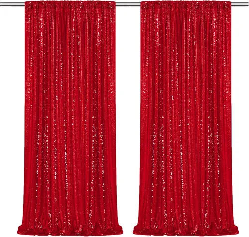 Vista 86 de Cortinas de fondo de lentejuelas con purpurina azul bebé, 2 piezas de 2 x 8 pies, telón de fondo de fiesta de baby shower para niños, hermosas