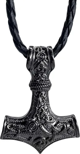 Vista 2 de Collar clásico con colgante de martillo de Thor Viking para hombre