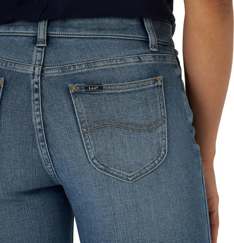 Vista 5 de Lee Pantalones de mezclilla Petite Ultra Lux de tiro medio y pierna recta para mujer