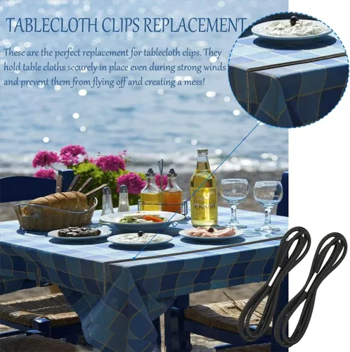 Vista 5 de ELANE 20 clips de mesa de picnic para mesas al aire libre, abrazaderas de mantel (negro)