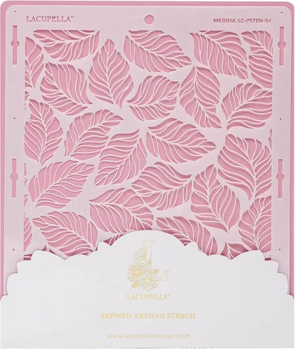 Vista 13 de Lacupella Plantilla de decoración de pasteles grandes (Amara) patrón de venas de hojas