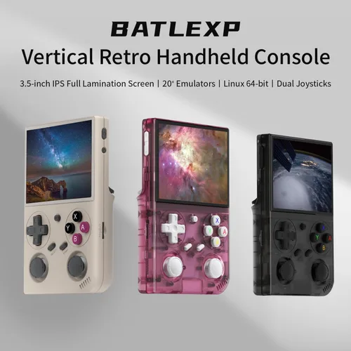 Vista 2 de G350 Retro Handheld Game Console G350 Retro Gaming Console 3.5'' IPS Screen Linux 64+32 System Built-in 64G TF Card 20+Emulators Pre-Installed 4371
