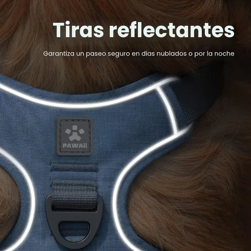 Vista 5 de Pawaii - Arnés para perro sin tirones con etiqueta de identificación de mascotas, chaleco reflectante Built for safer walks with a QR Pet ID Tag