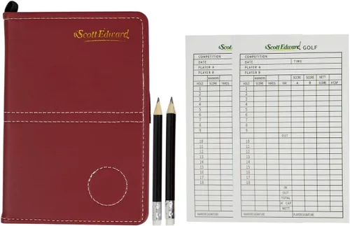 Vista 6 de Scott Edward Funda para tarjeta de puntuación de golf, soporte de cuero para tarjetas de puntuación, estadísticas y seguimiento de puntuaciones
