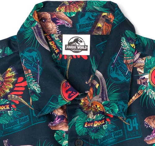 Vista 2 de Jurassic World Jurassic Park T-Rex - Camisa de vestir con botones para adulto