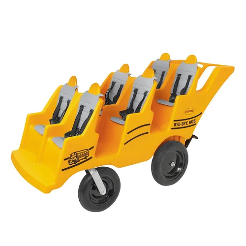 Vista 10 de Children's Factory Cochecito de 4 Pasajeros con Llantas "Fat Tire" que Nunca se Desinflan Bye-Bye Buggy, Cochecito Rojo para Múltiples Pasajeros