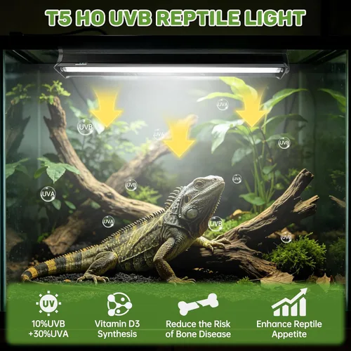 Vista 3 de Lámpara T5 UVB para reptiles, 24W 10.0 UVA UVB Bombilla de 22