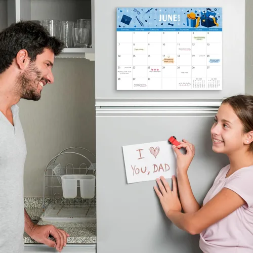 Vista 4 de SKYDUE Calendario magnético para refrigerador, calendario de refrigerador 2026-2027 - 11 x 8.5 pulgadas, 18 meses, desde noviembre de 2025 a julio