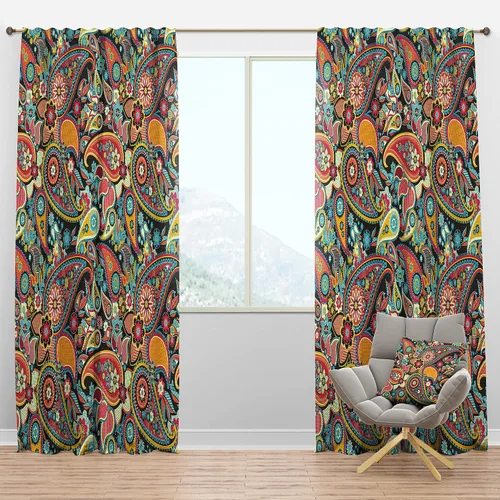 Vista 26 de DesignQ Panel de cortina bohemio y ecléctico 'Ethnic Pattern', 18645, 52x90, (abstracto-bohemio)