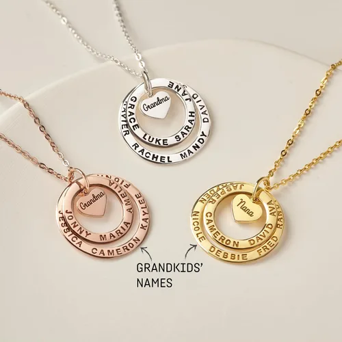 Vista 2 de Grandma Necklace with Grandkids Names, Family Name Necklace, Grandkids Name Gifts for Grandma, Mothers Day Gifts for Nana
