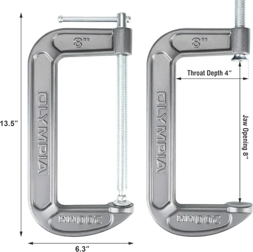 Vista 16 de Olympia Tools Abrazadera en C, 38-110, (1 X 1) Pulgadas