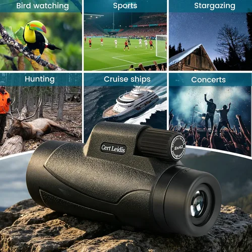 Vista 8 de Telescopio monocular HD 8x42 para adultos - Trípode y adaptador Negro-0842