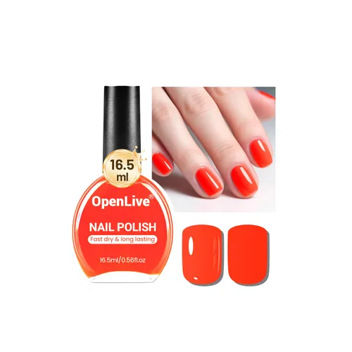 Vista 13 de OpenLive 16.5ml Esmalte de uñas negro de gran volumen de secado rápido, esmalte de uñas de color de secado rápido y larga duración para arte de uñas