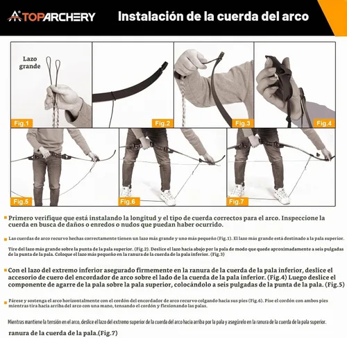 Vista 8 de TOPARCHERY 62" Arco Hunter Recurvo Negro, Arco Recurvo Desmontable de Absorción de Choque ILF para Caza, Arco Largo para Tiro al Blanco al Aire